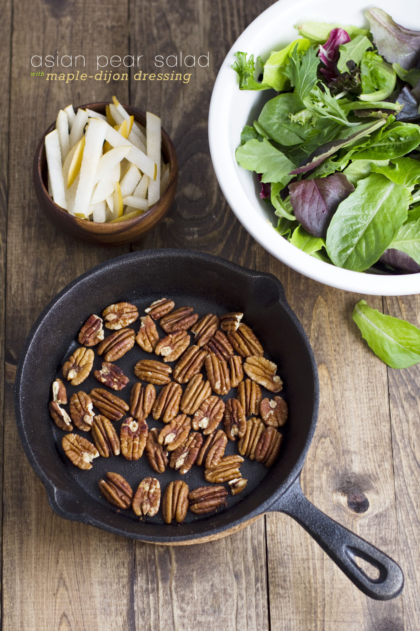 asian pear salad maple dijon dressing pecans