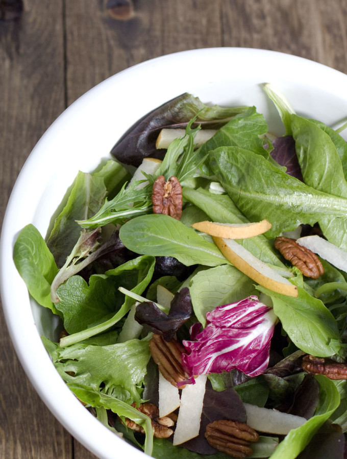 asian pear salad maple dijon dressing pecans