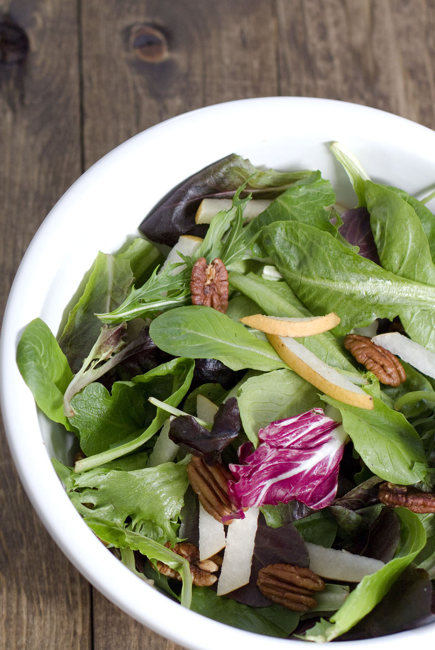 asian pear salad maple dijon dressing pecans