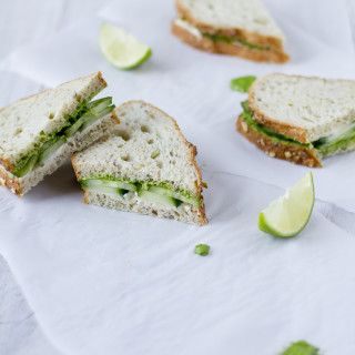 Cucumber Cream Cheese Summer Sandwiches with Coriander-Coconut Pesto