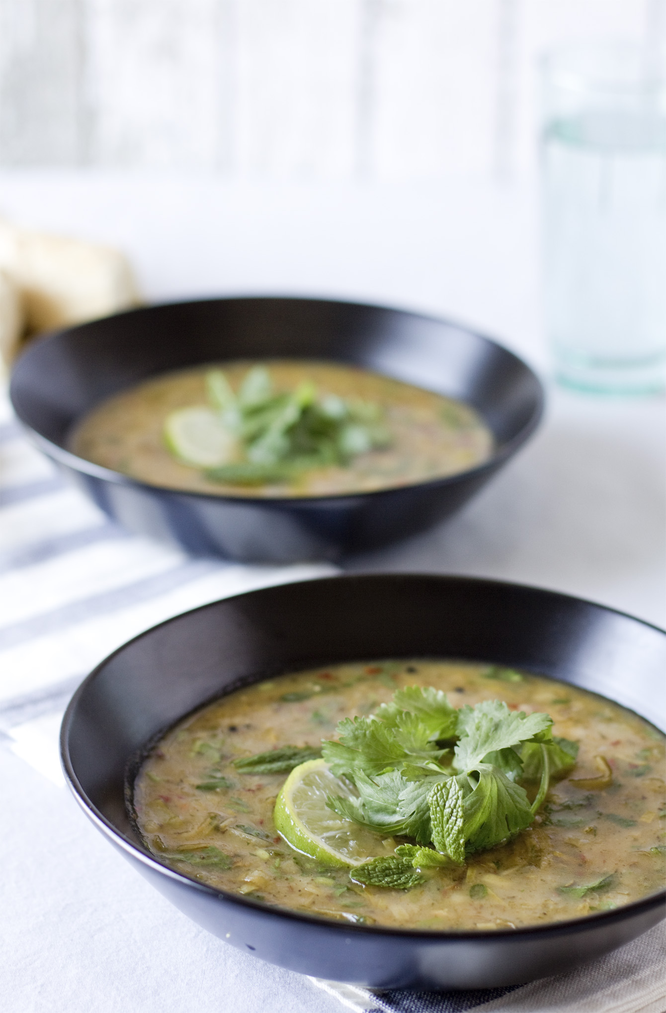 spice and herbs potato leek soup