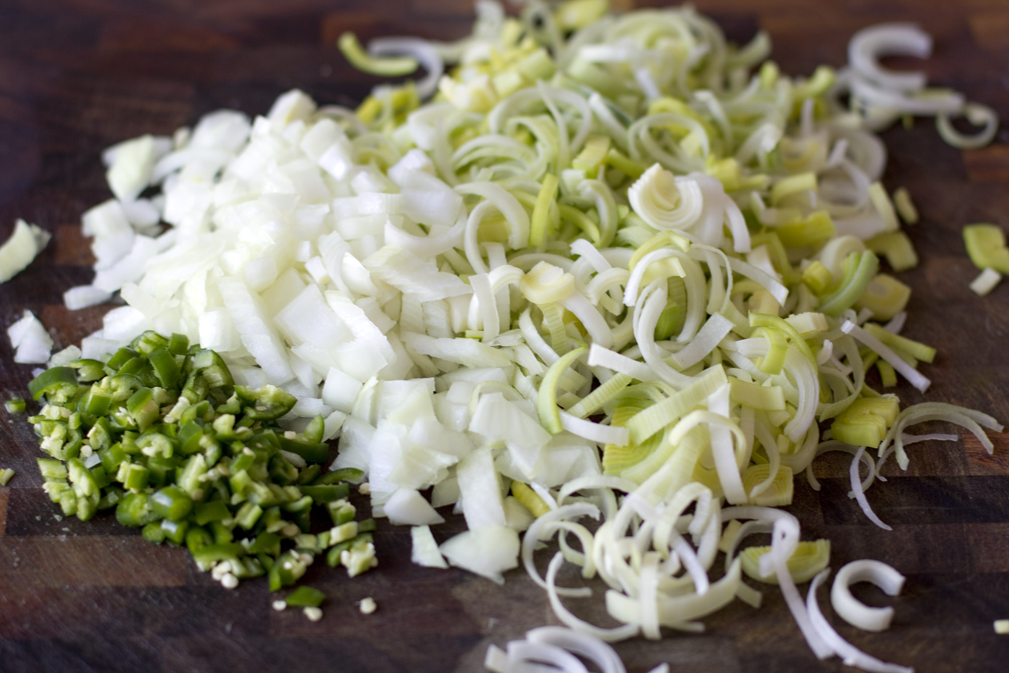 spice and herbs potato leek soup