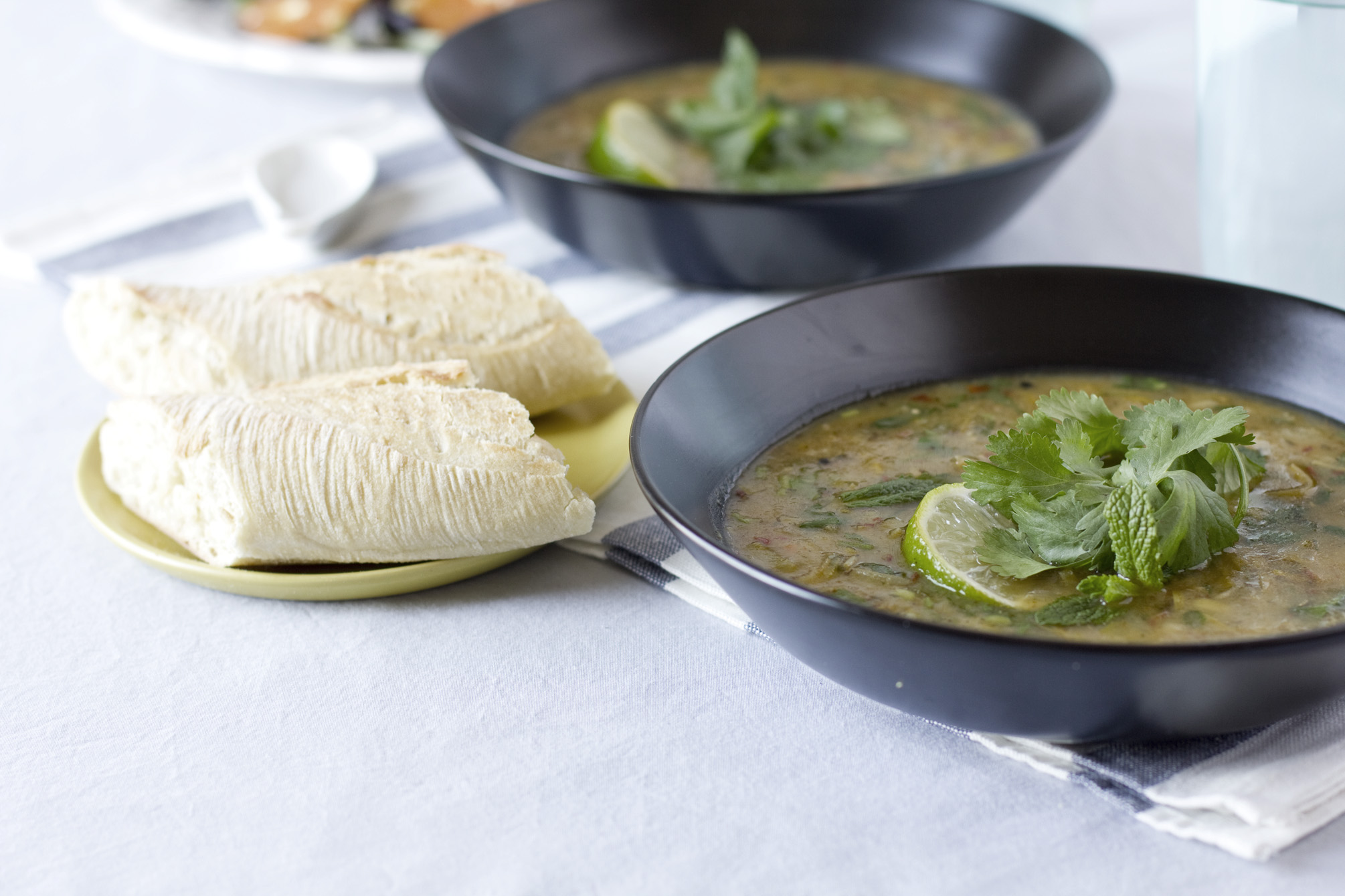 spice and herbs potato leek soup