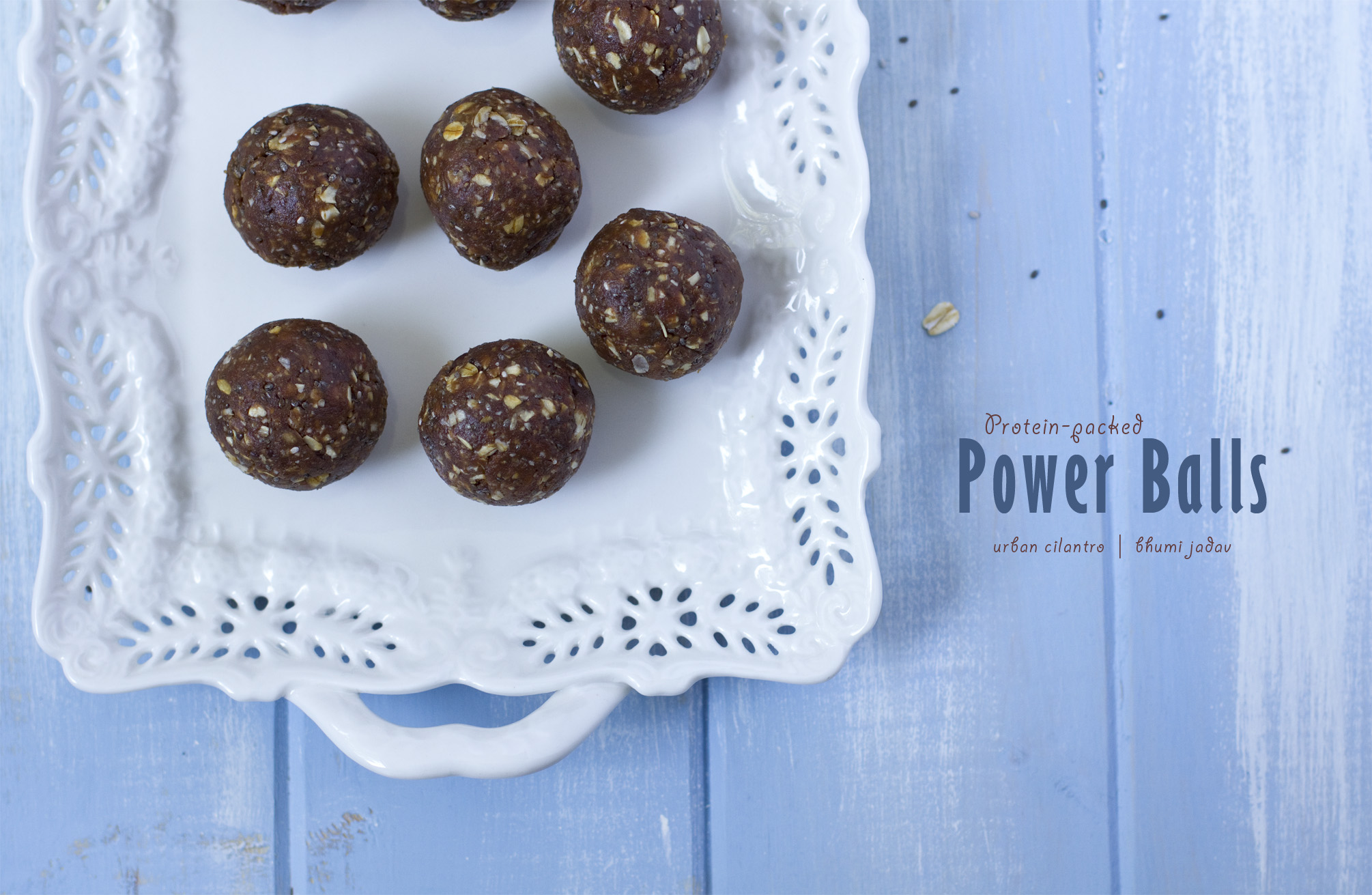 protein-packed, power balls, oats, dates, chia seeds, peanut butter, dark chocolate, energy balls, naturally sweetened, sugar-free, dairy-free, wholesome