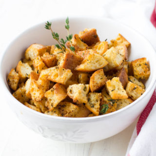 homemade garlic-thyme croutons