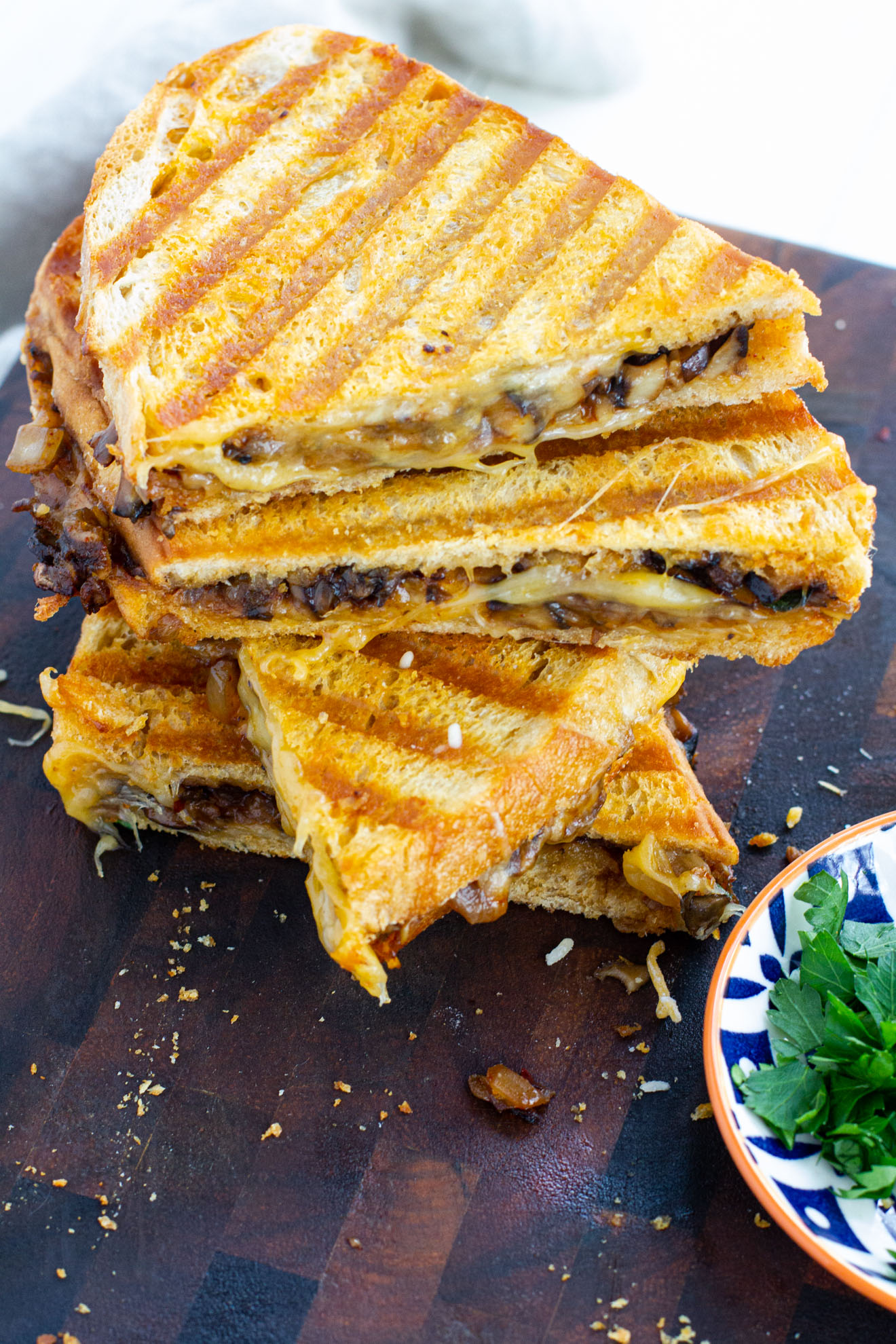 Spicy Mushroom Grilled Cheese Sandwiches