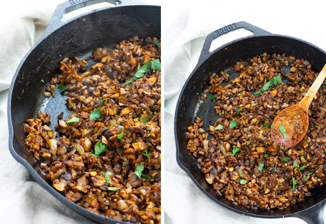 mushroom filling for the mushroom grilled cheese