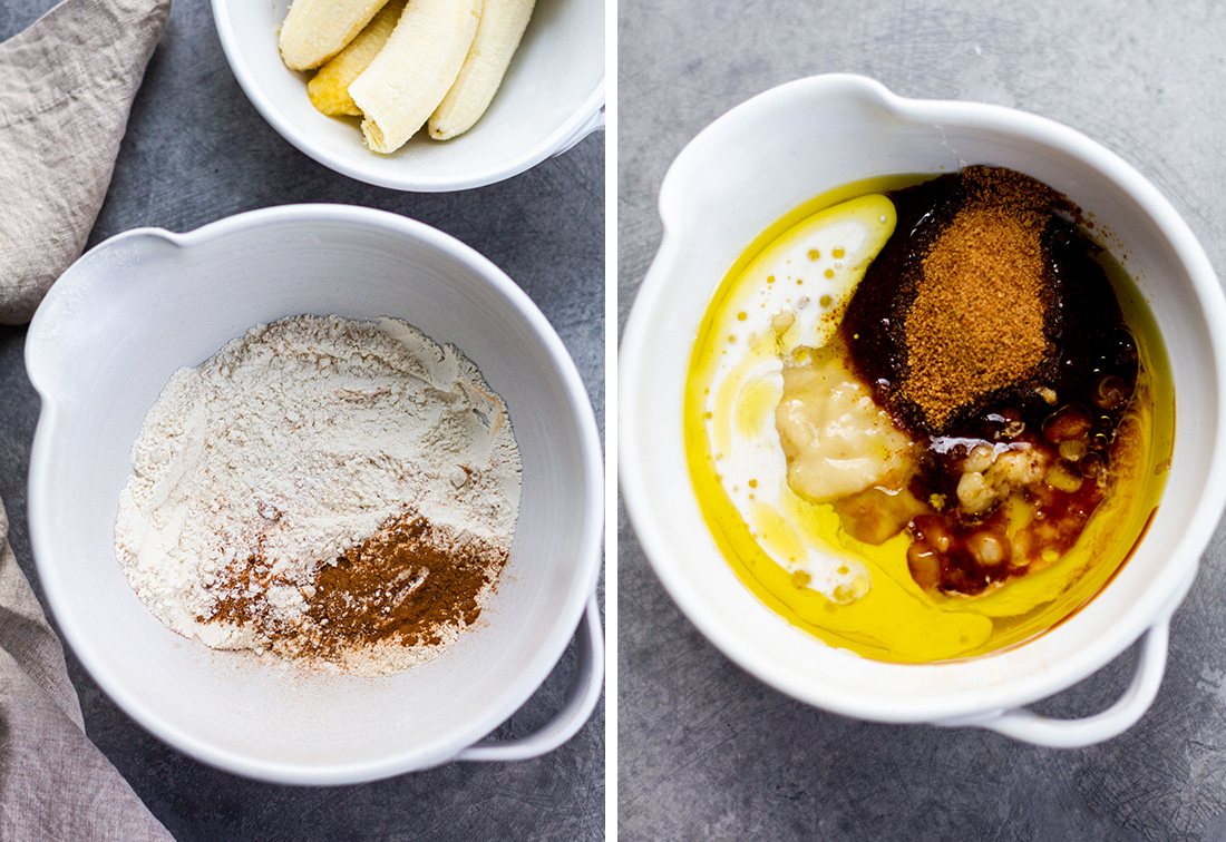 ingredients for vegan banana bread