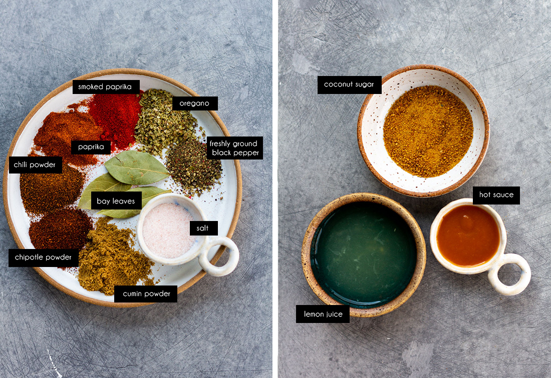 spices and aromatics for vegetarain chili