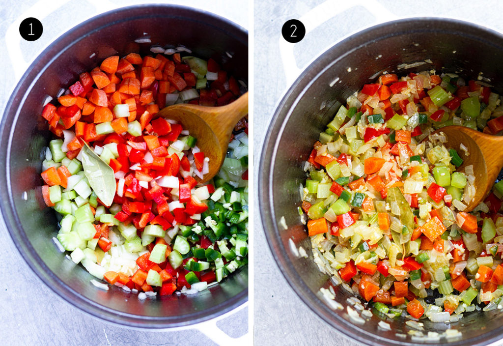 vegetarian chili making process